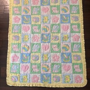 Vintage handmade quilted baby blanket